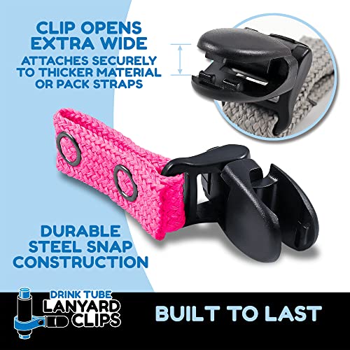 Drink Tube Lanyard Clip. Secure your drink tube to your hydration backpack strap or clothing. (Black)3