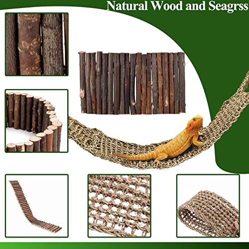 image for HERCOCCI Bearded Dragon Tank Accessories, Reptile Bridge Hammock Flexi