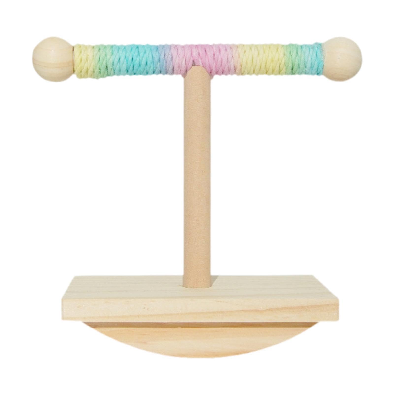 Whtkoph Wood Birds Cage Toy Bird Training Stand Parrots Playstand Parrot Perch Stand for Budgies