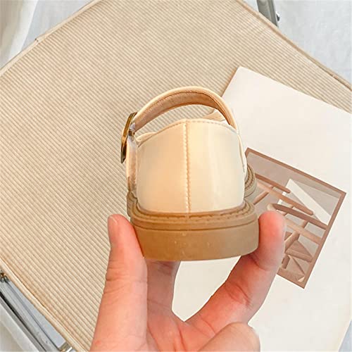 Baby Girls PU Leather Mary Jane Shoes Toddler Little Kid Dress Shoes Cute Bowknot Princess Shoes for Little Girl (Beige, 7 Toddler)4