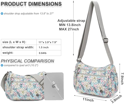 Image of Pealwel Casual Crossbody Bag with Anti Theft Pocket - Women Lightweight Water-Resistant Purse Bag