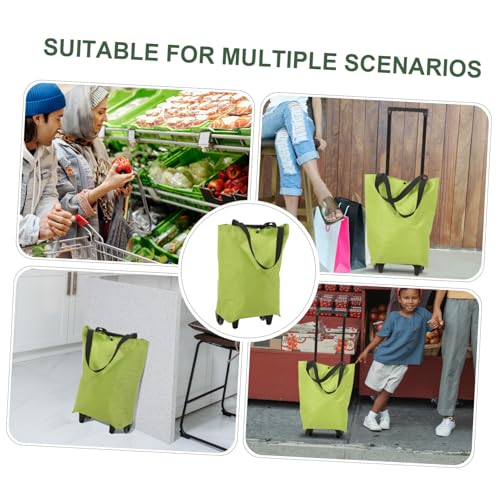 PartyKindom Einkaufstasche Zum Mitnehmen Einkaufstasche Groß Einkaufswagen Mit Rädern Faltbare Einkaufstasche Faltbare Einkaufstüte Große Einkaufstasche Wiederverwendbare Einkaufstüte Metall – Bild 5