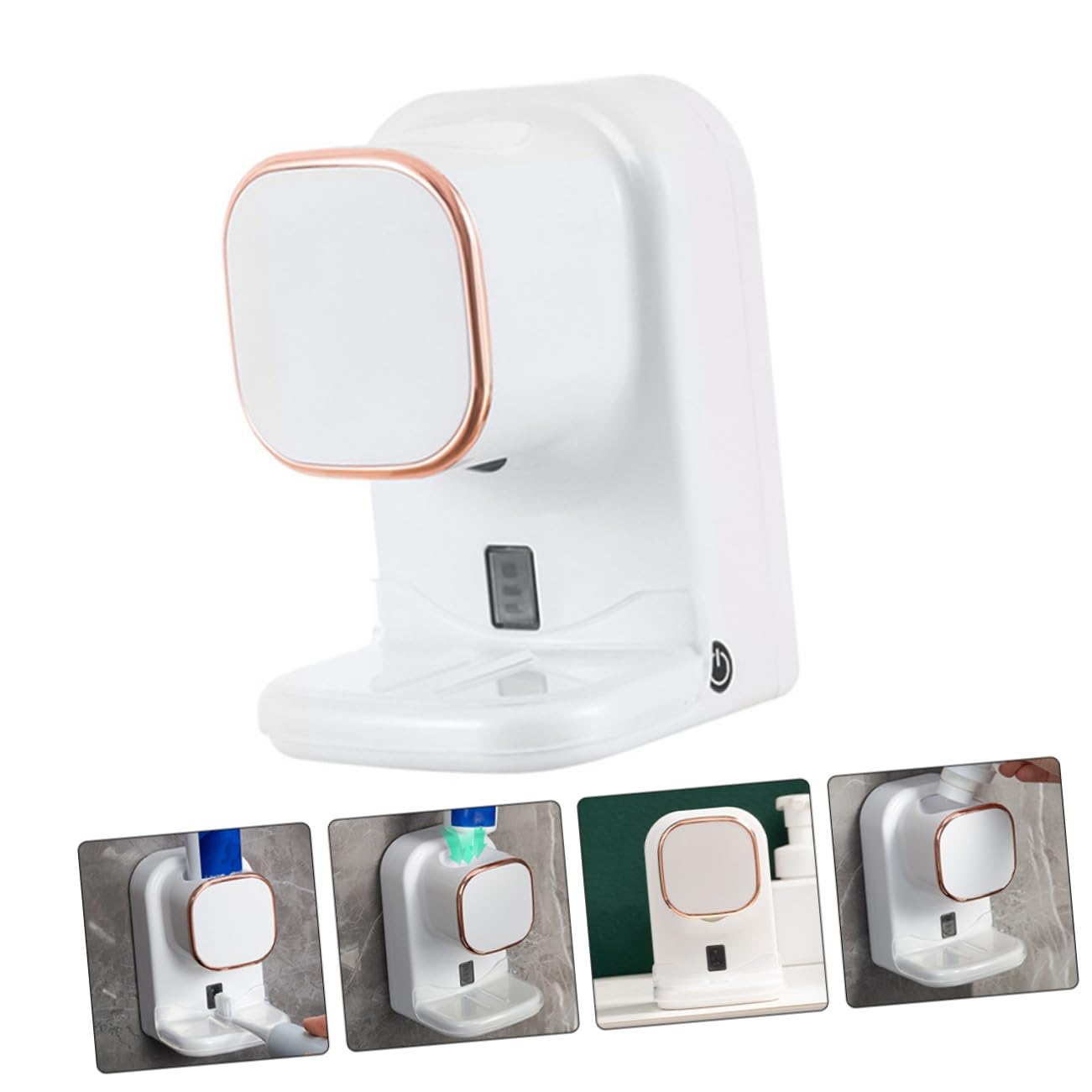 IMIKEYA Distributeur De Dentifrice Mural Électrique Avec Presse-tube Intégré Outil Pratique Pour Presser Le Dentifrice Support Mural Pour Salle De Bain
