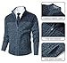 Vcansion Men's Casual Cardigan Sweaters Full Zip Stand Collar Warm Knitted Sweaters Blue Grey US XL