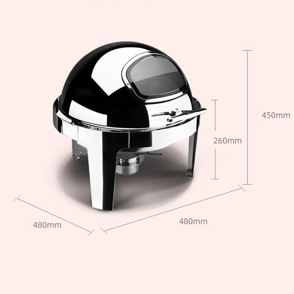 ビュッフェ式ストーブコマーシャルディッシュビュッフェサーバーフードウォーマー電気ホットプレート暖房温度制御可能な視覚ウィンドウ容量6