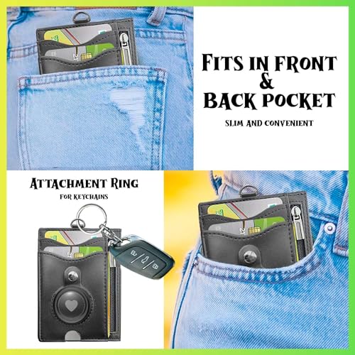 Lazy Skull Stylish and Slim Airtag Wallet - The Perfect Minimalist Cardholder with AirTag Compartment4