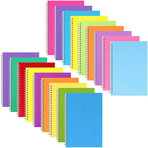Cahiers à spirales lignés A5 avec 15 couleurs pastel douces pour écriture