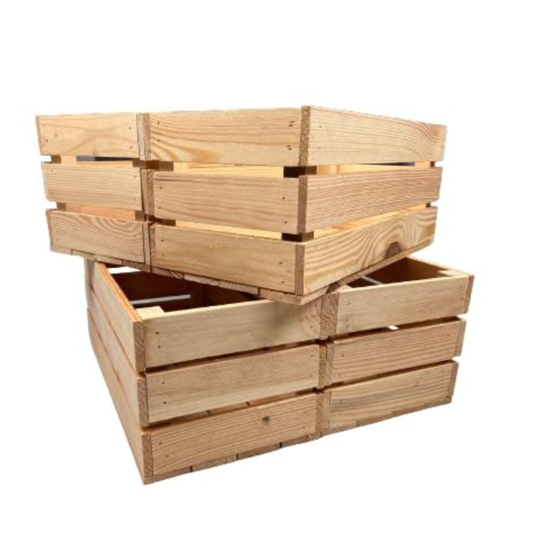 Scatola rettangolare in legno – Scatola decorativa in legno – Set da 2 vasi per piante, fioriere e scatola portaoggetti - 40x20x17 cm - Ideale per decorazione, fiori e organizzazione