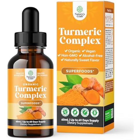 Organic Turmeric Liquid Drops by Natures Craft Cover