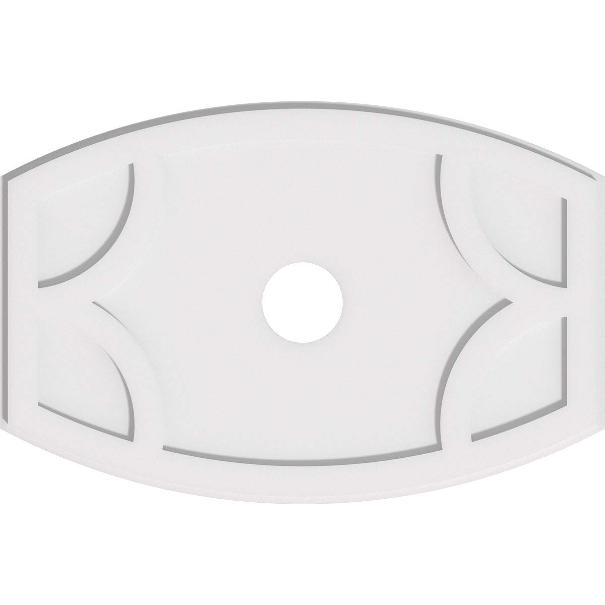 Ekena Millwork CMP30X20KY-04000 Kailey Architectural Grade PVC Contemporary Urethane Ceiling Medallions 30"W x 20"H x 4"ID x 16 1/4"C x 1"P
