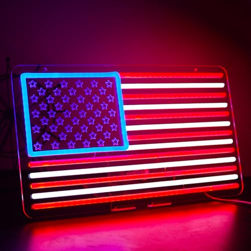 Image of USA Neon Signs for Wall Decor，Led Neon Light for Man Cave、Bedroom、Garage，Christmas Birthday Party Gifts