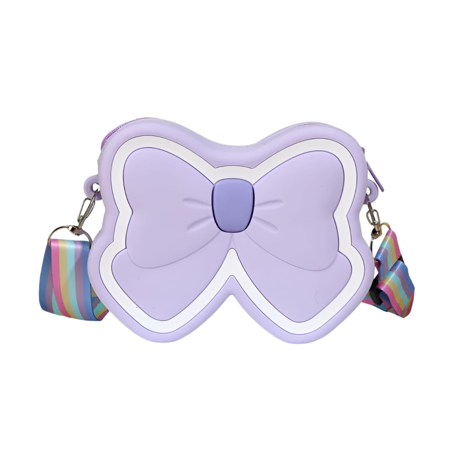 Girls Cute Silicone Bow-Shaped for Girls Mini Shoulder Bag with Rainbow Strap-image-45