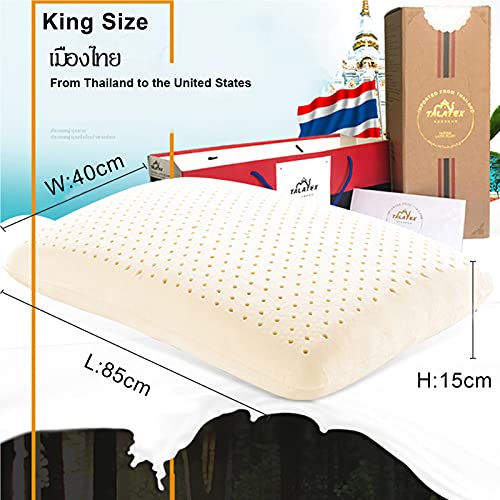 Talalay 100% Natural Premium Latex Pillow, Helps Relieve Pressure, Neck and Shoulder Pain, No Toxic Memory Foam… - Image 5