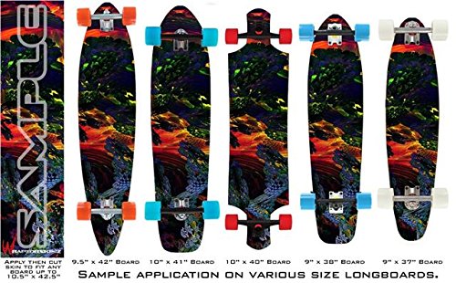 6D - Decal Style Vinyl Wrap Skin fits Longboard Skateboards up to 10