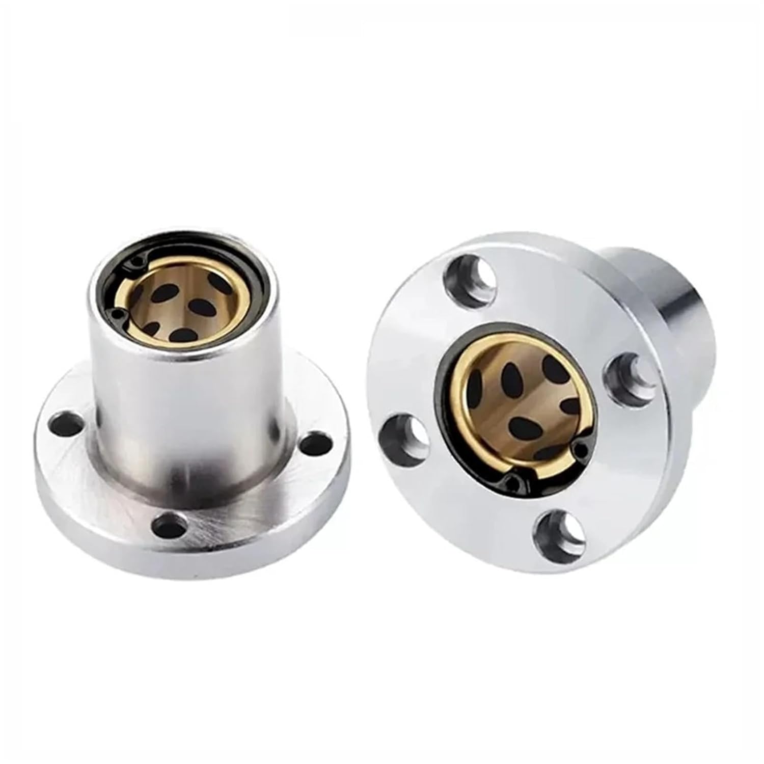 1PCS LMF LMK LMH 10 12 16 UU Round Square Oval Flanged Linear Bearing Inner Brass Sleeve(Round Flange LMF,16mm)