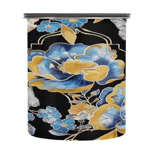 Contenedor de Café al Vacío Qilmy Azul Dorado 17oz miniatura 2