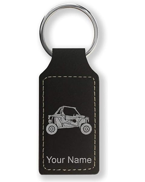 LaserGram Rectangle Keychain, Off Road Racer, Personalized Engraving Included