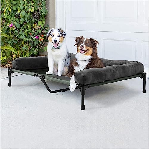BingoPaw Hundeliege Outdoor Grosse Hunde: Erhöhtes Hundebett Haustierbett Sonnenliege für draussen Camping Garten XXL 130x90x18 cm
