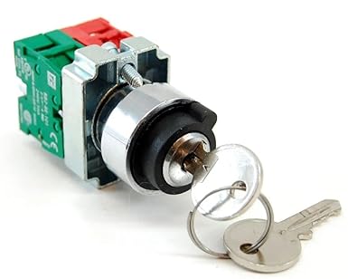 KAMSTEALTH Rotary Selector Switch with key 3 Positions 1NC And 1 NO Self-lock Latching
