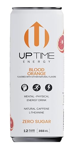 Miniatura 7 de UPTIME Naranja sangre - Zero Sugar paquete de 12 bebida energética de primera calidad botellas de 12 onzas cafeína natural brillante sabores