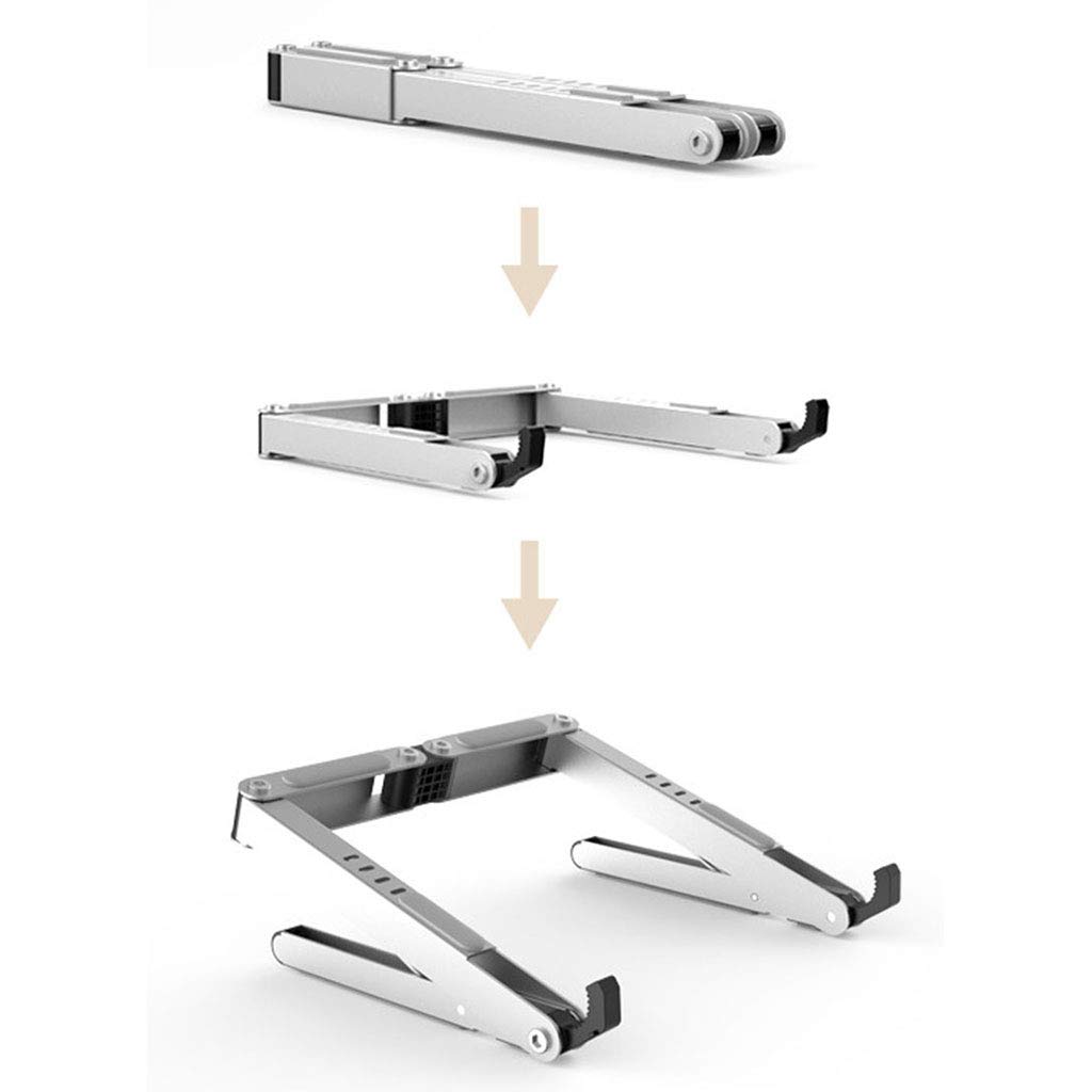 Portable Laptop Desk, Ascensore stand Notebook Stand portatile pieghevole in alluminio di mano ufficio adatto per ufficio lavoratori e studenti