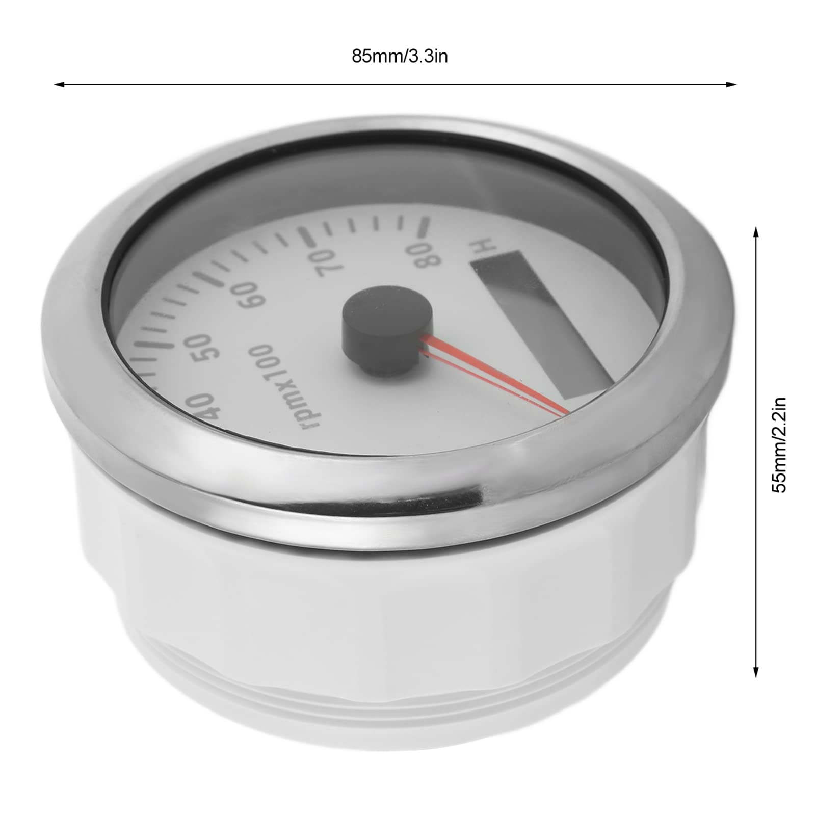 Contagiri Digitale Universale 85mm 0-8000 RPM Impermeabile 9-32V per Barche Auto Marine