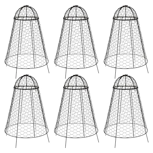 Sunnydaze 48" W x 36" D x 12" H Silver Galvanized Raised Garden Bed and 6-Pack Chicken Wire Plant Protector Cages - Image 3