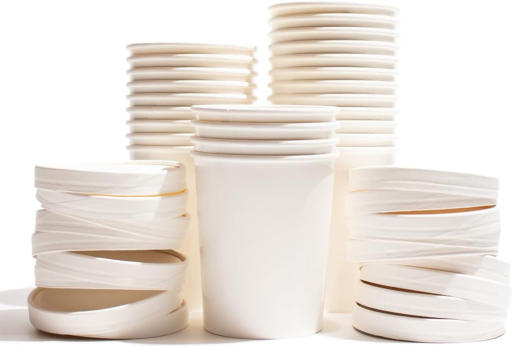 UNIQ 16 oz Ice Cream To Go Containers with Lids – Disposable Food Containers with Non Vented Airtight Lids – Paper Containers for Ice Cream, Soup & Takeaway – Bulk 250 Set