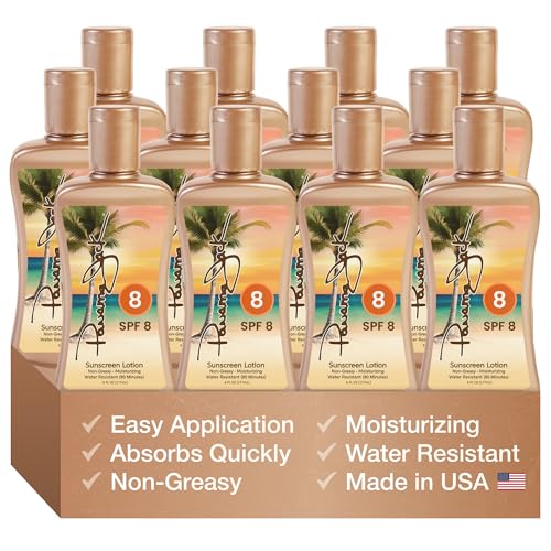 Image of Panama Jack Sunscreen Tanning Lotion - SPF 8, PABA, Paraben, Gluten & Cruelty Free, Antioxidant Moisturizing Formula, 6 FL OZ (Pack of 12)