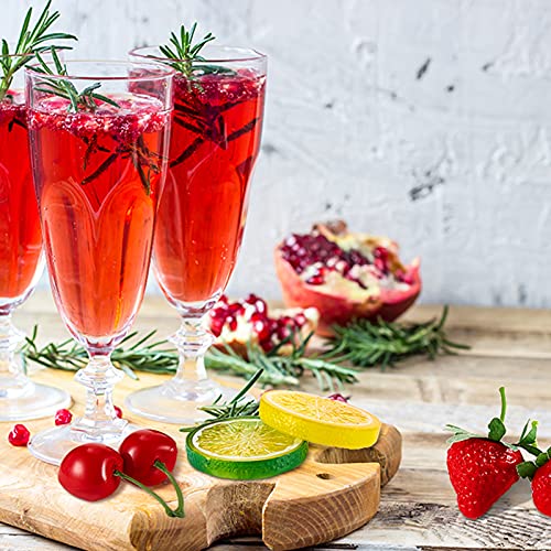 36 Pieces Fake Fruit Plastic Fruit Set, 6 Fake Watermelon Slices, 10 Fake Strawberries, 10 Fake Lemon Slices, 10 Fake Cherries Faux Artificial Lifelike Simulation Fruits Table Party Photography Prop #TOP3