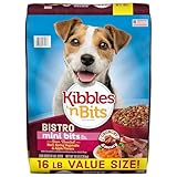 Kibbles 'n Bits Bistro Mini Bits Small Breed Dry Dog Food, Oven Roasted Beef, Spring Vegetable & Apple Flavors for Adult Dogs, 16 lb. Bag