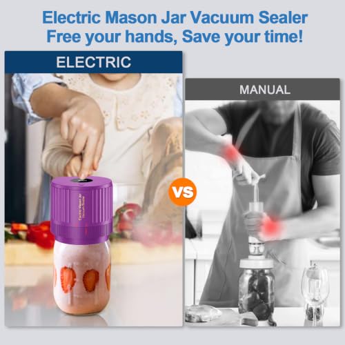 Image of LOVE MOMENT Electric Mason Jar Vacuum Sealer Kit - Cherry Red | for Wide Mouth and Regular Mouth Mason Jar