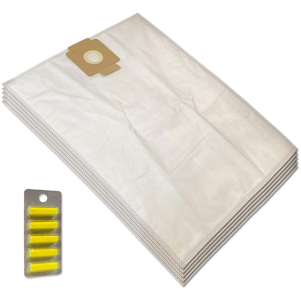 MohMus SET 5 Air Fresheners + 5 Vacuum Cleaner Dust Bags For Kärcher T 12/1 - T 15/1 - T 17/1 - T12/1 - T15/1 - T17/1-6.904-312.0, 6.904-315.0, 6.907-017