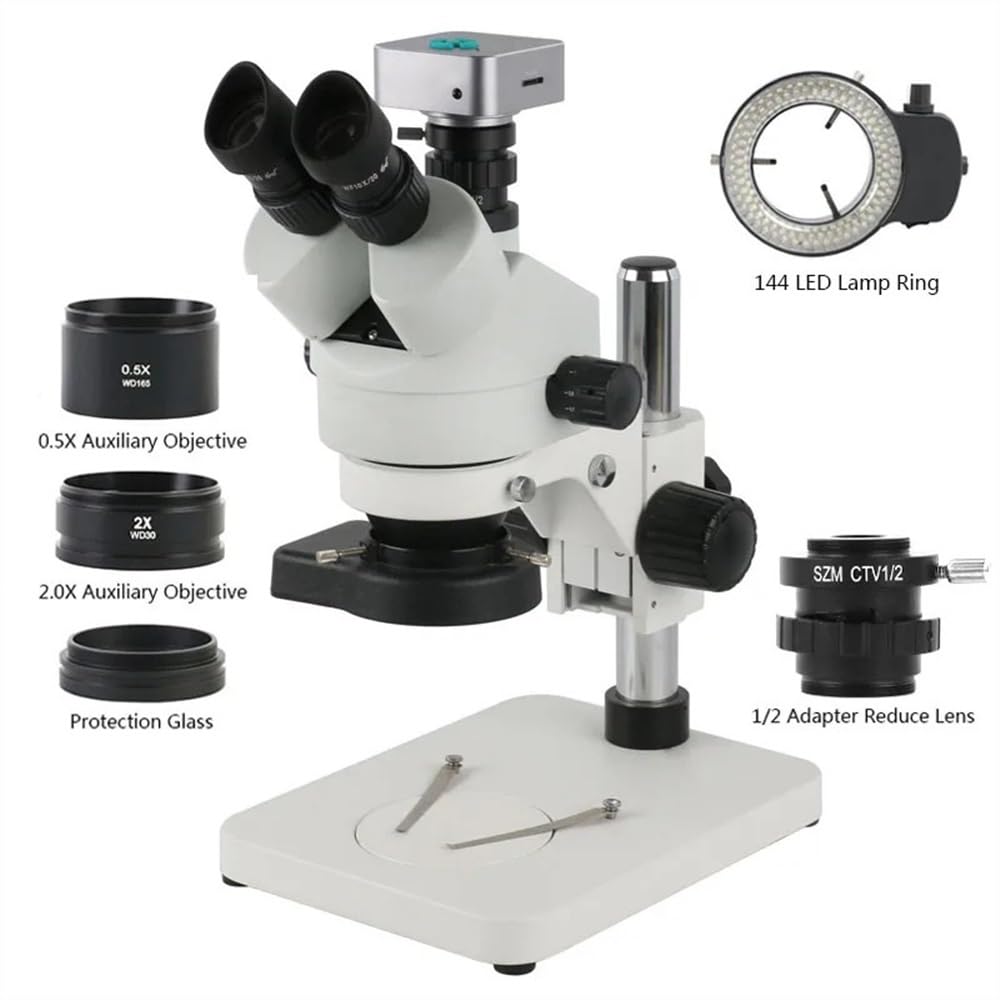 Microscope 36MP 4K 1080P HDMI USB Video Camera Simul-Focus 3.5X-90X Trinocular Stereo Microscope 1/2 CTV for Research Education