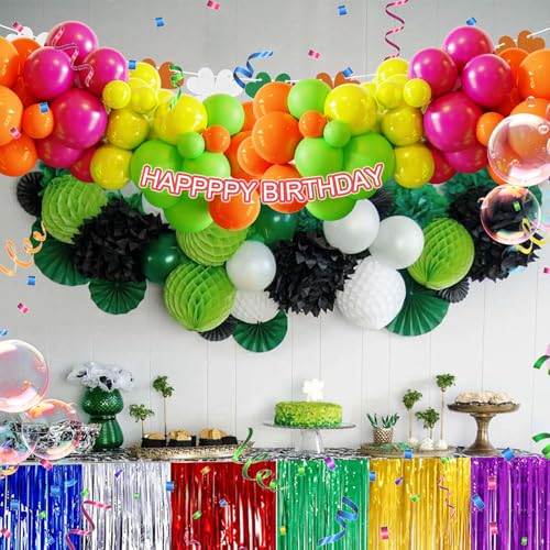 Image of Tropical Balloon Arch Kit,119 Pcs Different Size Hawaiian Balloons,Latex Summer Balloons for Party Decorations, Wedding Backdrop, Birthday, Baby Shower, Graduation