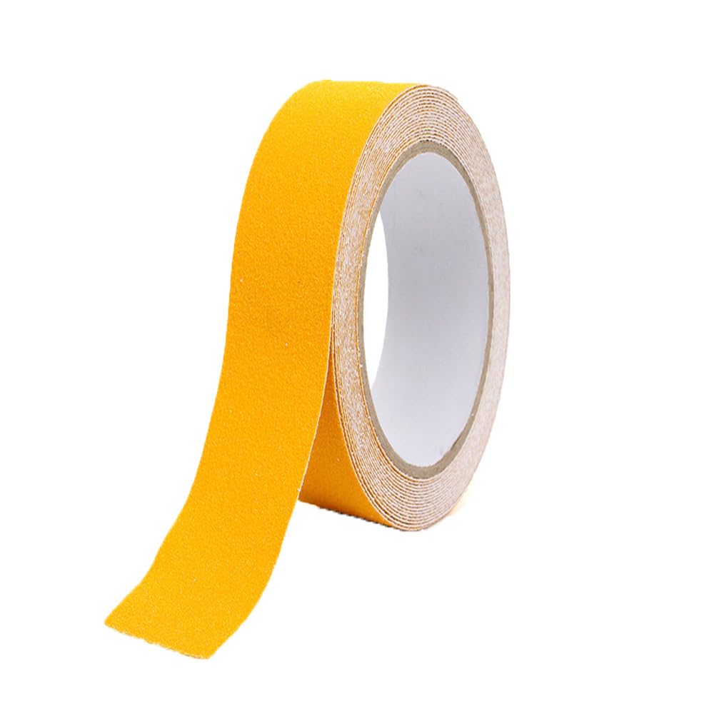 Zo.Yehaa Grip Tape Anti Slip Tape 1 Inch, 33 Feet, Yellow Heavy Duty Non Skid Tape for Stairs Outdoor/Indoor, Waterproof Safety Adhesive Strips Roll