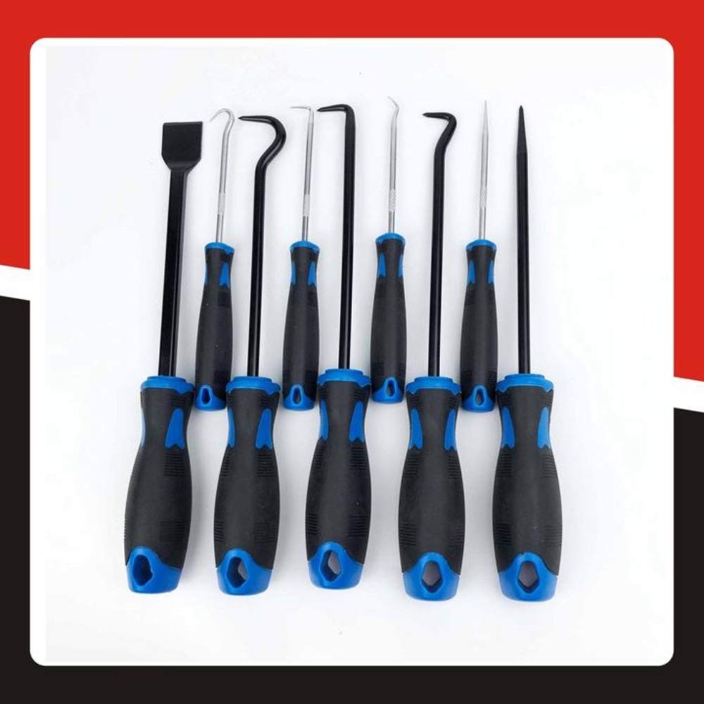 Scraping Cutter Hook & Pick Tool Removal 9Pcs O-Ring Seal Remover Craft Hand Tool (Blue Blue Black)