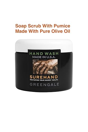 Miniatura 2 de Surehand Limpiador de manos industrial – Fórmula exfoliante natural de piedra pómez con aceite de oliva, no necesita agua, resistente a la grasa y