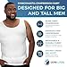 QORE LOGIQ Gynecomastia Compression Shirts for Men - Sleeveless Slimming Undershirts Tummy Control and Body Shaper Tank Top White XLT (Tall Fit)