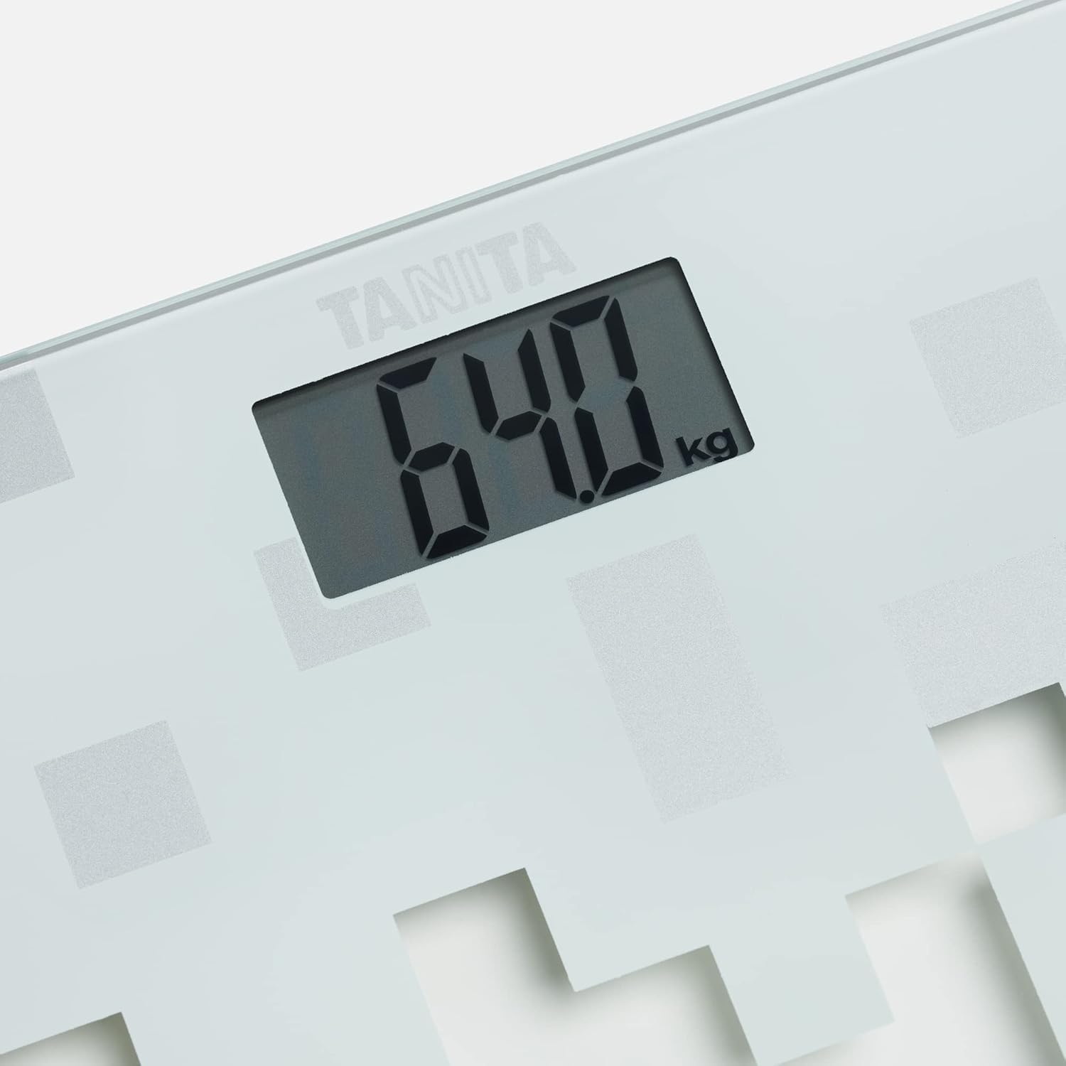 Tanita HD380 Szklana cyfrowa waga łazienkowa – duża waga LCD, dokładna waga do pomiaru masy ciała, nowoczesna waga do łazienek, biała