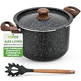 Photo Gallery nutrichef pentola pasta 4,7 litri, pentola con scolapasta incorporato e forchettone, pentola antiaderente, manici resistenti al calore, facile da pulire, nero marmo Photo Gallery nutrichef pentola pasta 4,7 litri, pentola con scolapasta incorporato e forchettone, pentola antiaderente, manici resistenti al calore, facile da pulire, nero marmo