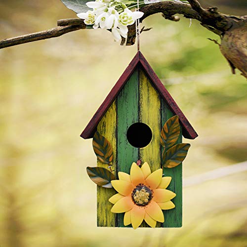 Wooden Bird Houses for Outside Hanging Garden Patio Decorative Bird Houses Outdoor Hand Painted Birdhouse for Small Bird Finch Cardinal Hummingbird House for Winter Christmas Outdoor - Image 3