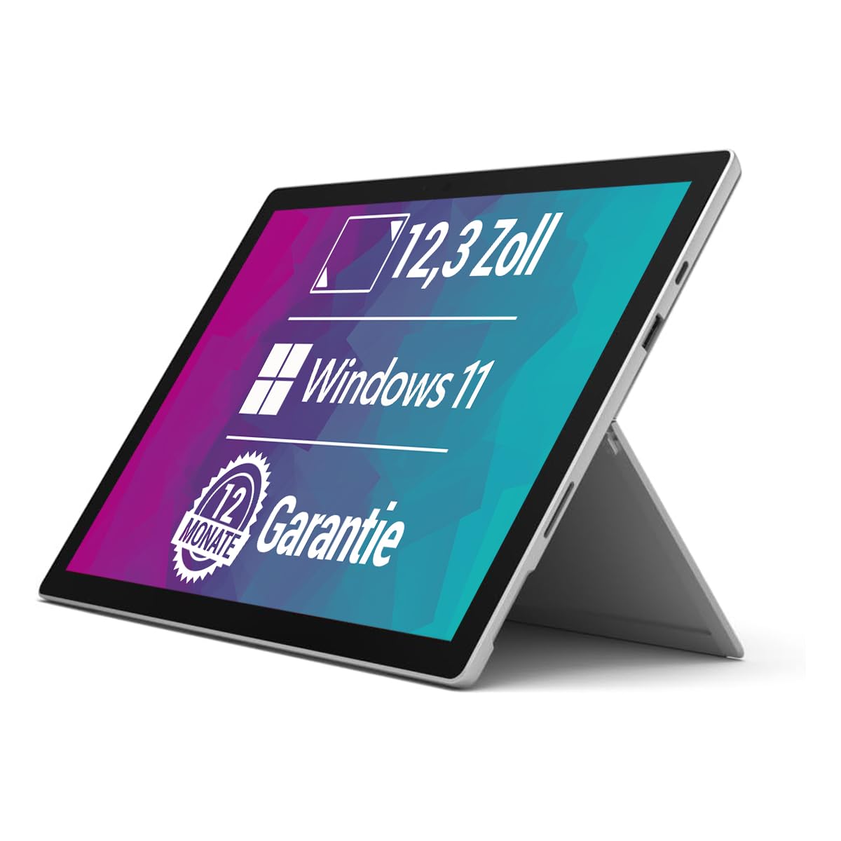 Microsoft 2019 Surface Pro 7 mit Intel Core i5-1035G4 (12,3-Zoll, 8GB RAM, 256GB SSD, Windows 11 Pro Tablet PC) Platin (Generalüberholt)