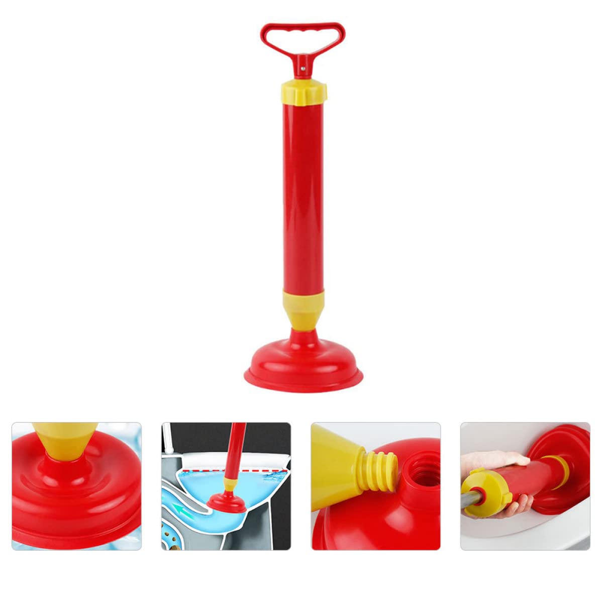 2 Stück Toilettenpömpel aus Gummi Hochdruck Pümpel für Einfache Verstopfungslösung im Badezimmer Rot Effektiver Wc Saugnapf für Toilettenreinigung