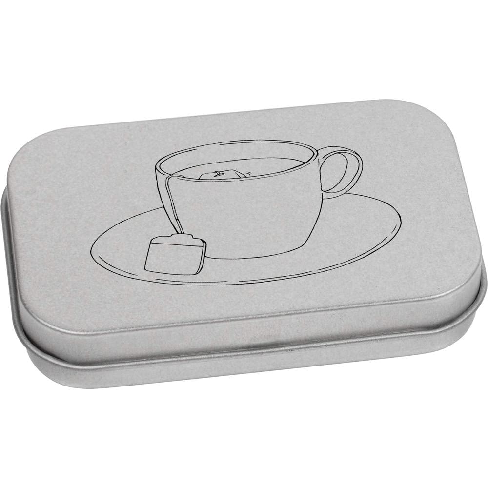 Azeeda 80mm 'cup of tea' Metal Hinged Tin/Storage Box (TT00198650)