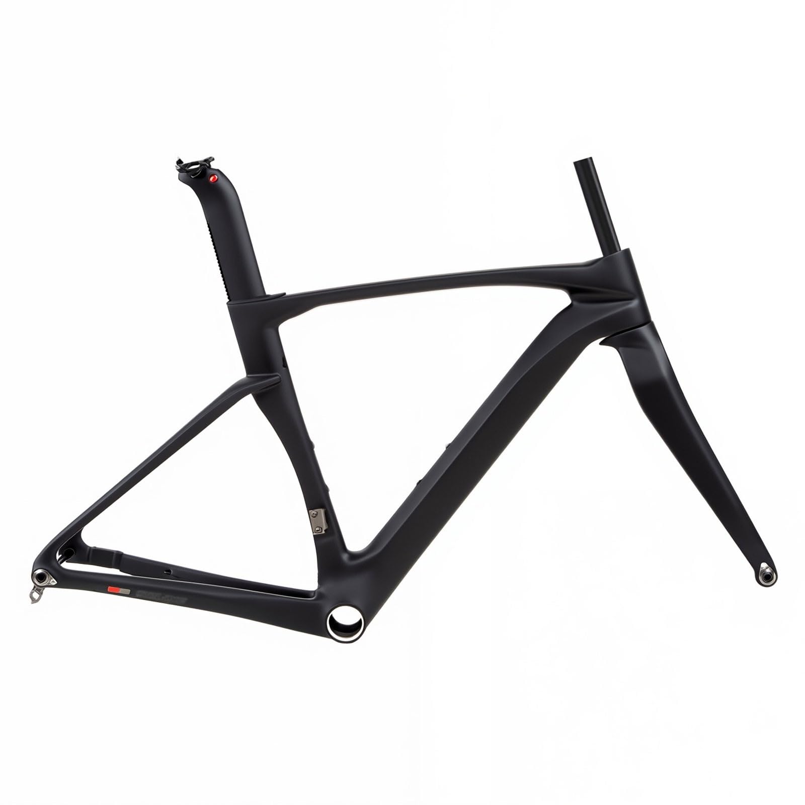 TUJISEK 700C Carbon Road Bike Frameset 43.5/46/48/50/52/54CM Wind Breaking Racing Frame Disc Brake Road Bikes Frame with Fork Thru-Axle Frame F12*100mm R12*142mm Internal Routing(Svart,54cm)