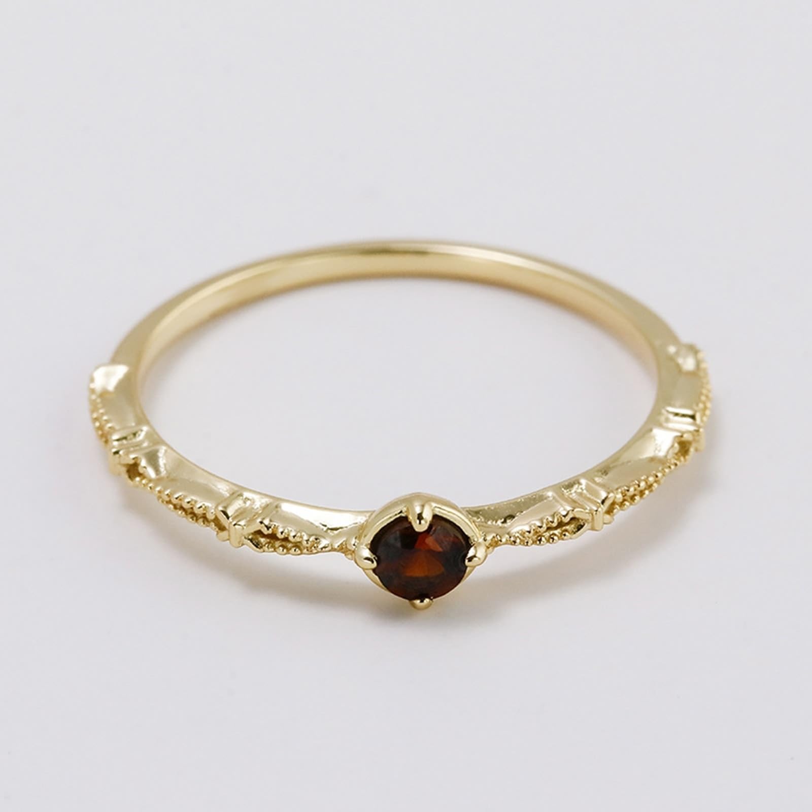 Anello di fidanzamento in vero oro giallo 9 K/14 K/18 K con rubino rosso, forma classica