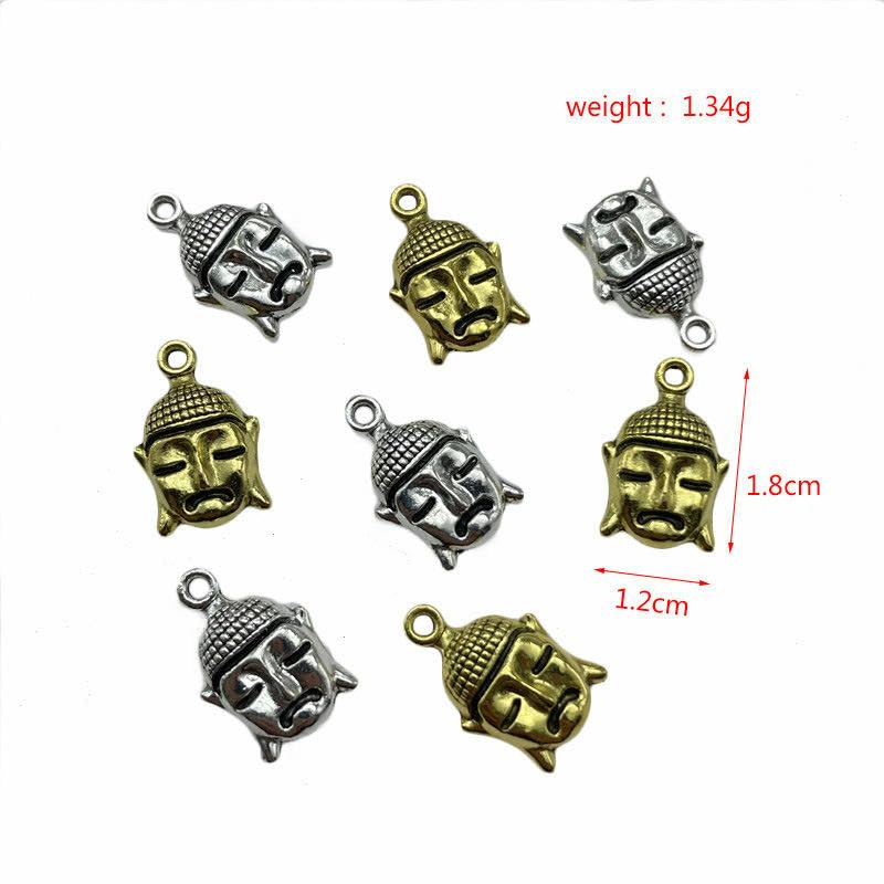 12 x 18 mm, 200 sztuk stopu, koraliki z motywem głowy Buddy, koraliki dystansowe hematyt, do produkcji biżuterii, tybetańskie perły Buddy, 200 Stück