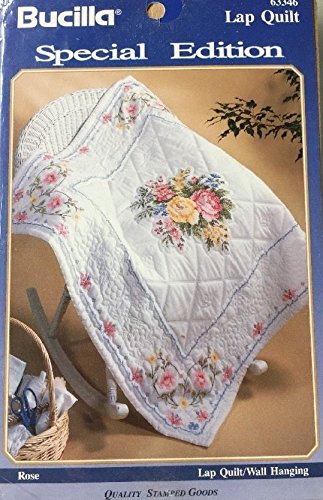 Bucilla "Rose" Lap Quilt Wall Hanging Stamped Special Edition Kit #63346