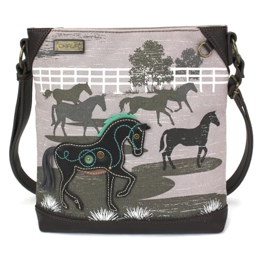 Image of CHALA Canvas Crossbody Women Mid-Size Crossbody Shoulder Purse with Adjustable Strap
